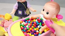 Learn number & Learn ABC Song With Surprise Eggs Toys Baby Doll Bath Time Colors Candy Ball