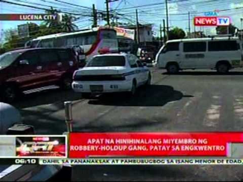 QRT: 4 na hinihinalang miyembro ng   robbery-holdup gang, patay sa   engkwentro sa Lucena