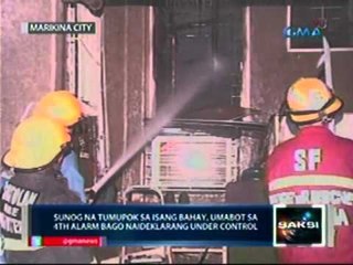Saksi: Sunog na tumupok sa isang bahay sa Marikina, umabot sa 4th alarm