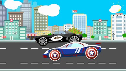 SUPERHERO CARS Captain America   Car Wash   Video For Children and Kids