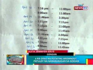 BP: 4 na oras na rotation brownout,   patuloy na nararanasan sa Gensan