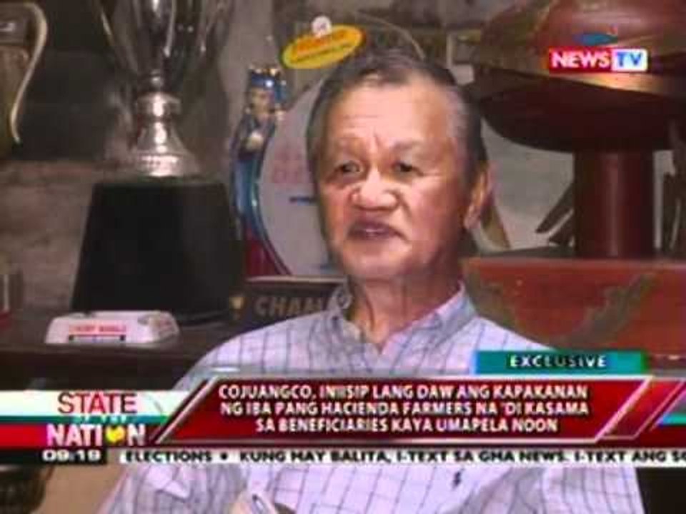 Jose Cojuangco Jr., iginiit na hindi tutol ang pamilya nila sa land distribution ng Hacienda Luisita