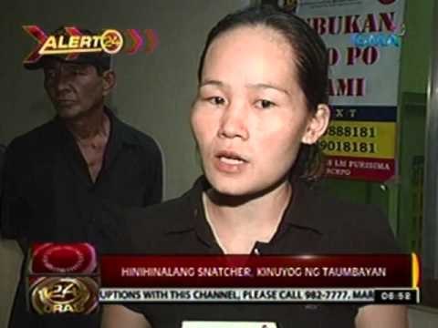 24 Oras: Hinihinalang snatcher, kinuyog ng taumbayan sa Navotas