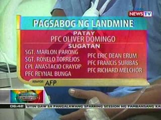 BP: 1 patay, 7 sugatan sa pagsabog ng   landmine sa Davao