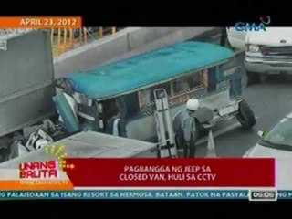 UB: Pagbangga ng jeep sa closed van sa Skyway, huli sa CCTV (043012)