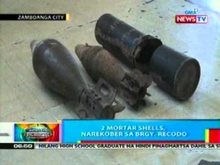 2 mortar shells, narekober sa Brgy.   Recodo