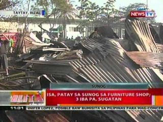 BT: 1, patay sa sunog sa furniture shop sa   Taytay, Rizal
