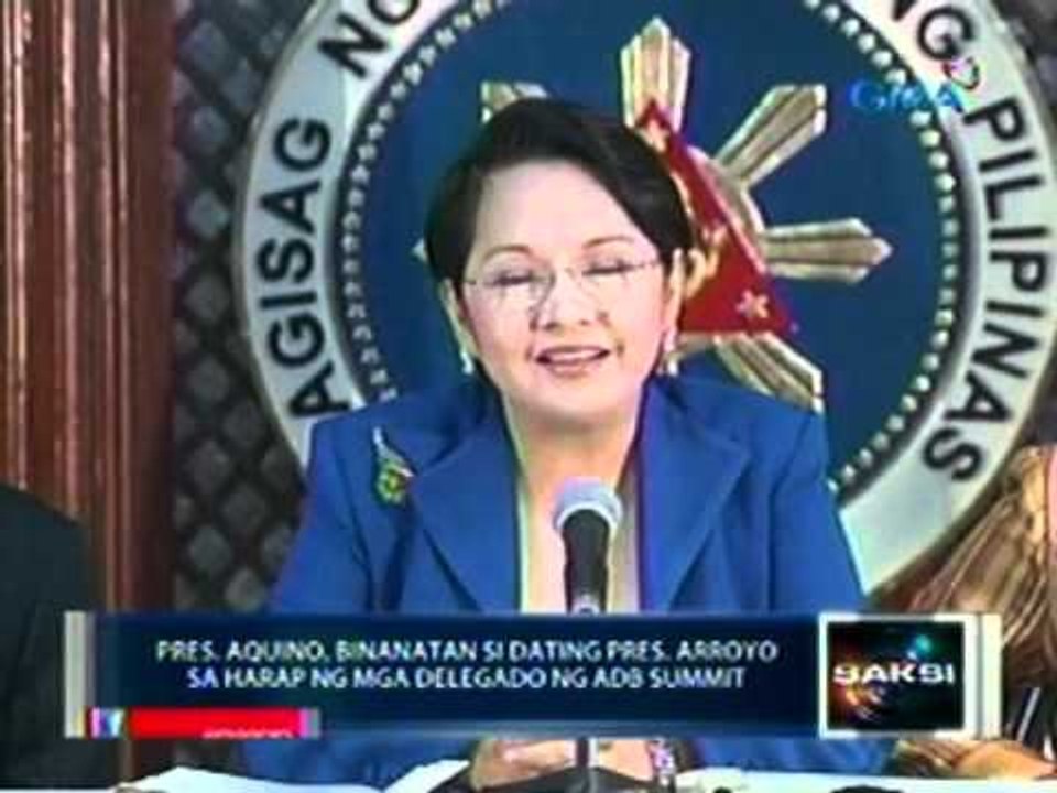 Saksi: Pres. Aquino, binanatan si   dating Pres. Arroyo sa harap ng   mga delegado ng ADB Summit