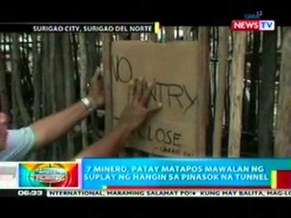 BP: 7 minero, patay matapos mawalan ng suplay ng hangin sa pinasok na tunnel