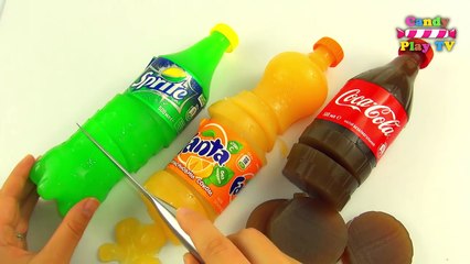 Download Video: Coca Cola Gummy | Bottle Coca Cola Shape Jelly Dessert | Gummy Rainbow Jello Fanta Sprite For Kids