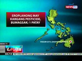 Eroplanong may kargang   pesticide, bumagsak; 1 patay