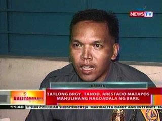 BT:  3 brgy. tanod, arestado nang mahulihang   nagdadala ng baril