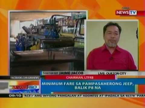 NTG: Minimum fare sa pampasaherong jeep, balik P8 na (051512)
