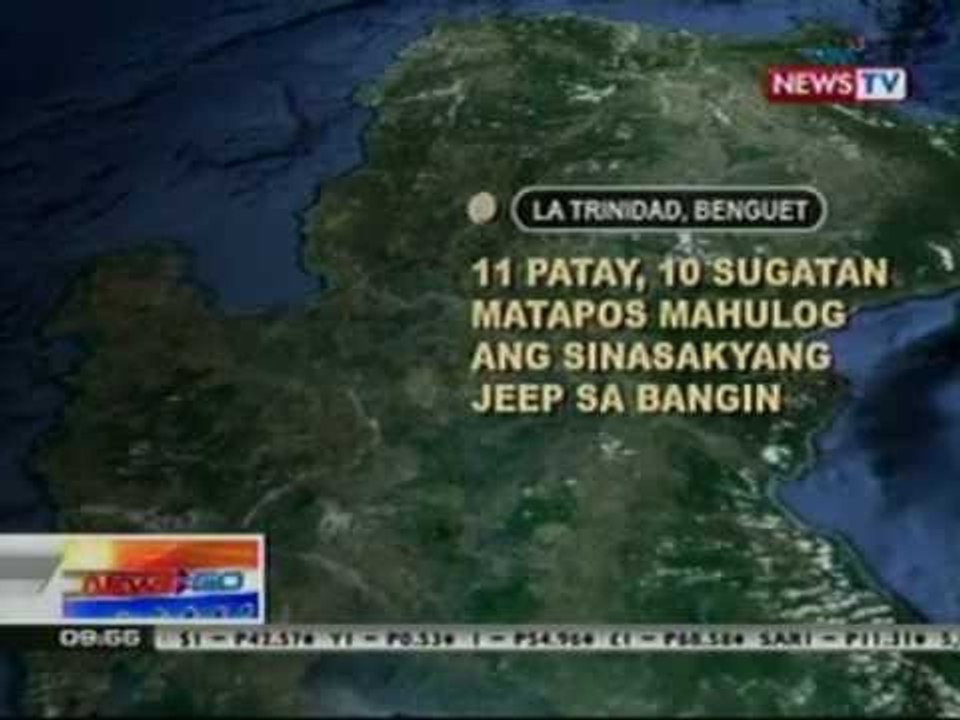 NTG: 11 patay, 10 sugatan matapos mahulog ang sinasakyang jeep sa bangin sa Benguet (051412)