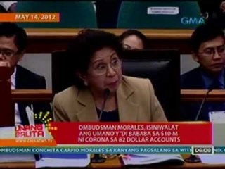 UB: Ombudsman Morales, isiniwalat ang umano'y 'di bababa sa $10M ni Corona sa 82 dollar accounts