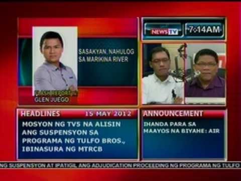 DB: Sasakyan, nahulog sa Marikina River (051512)