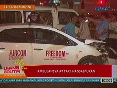UB: Ambulansya at taxi, nagsalpukan sa EDSA-Kamuning (051412)