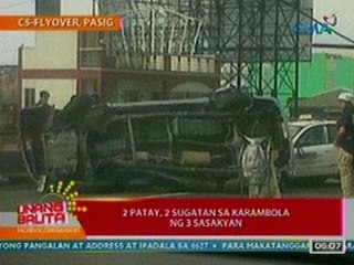 UB: 2 patay, 2 sugatan sa karambola ng 3 sasakyan sa C5-Flyover, Pasig City (051412)
