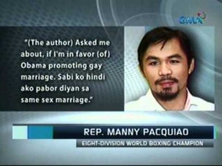Saksi: Pacquiao, binatikos dahil sa na-misquote umanong pahayag tungkol sa same-sex marriage