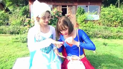#Superhero in real life Best 2016 Spiderman and Supergirl vs Frozen Elsa fight Maleficent Joker Bomb