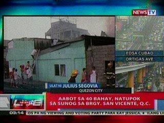 NTL: Aabot sa 40 bahay, natupok sa sunog sa   Brgy. San Vicente, QC
