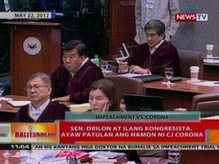 BT: Sen. Drilon at ilang kongresista, ayaw   patulan ang hamon ni CJ Corona