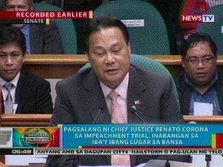 BP: Pagsalang ni CJ Corona sa impeachment   trial, inabangan sa iba't ibang lugar sa   bansa