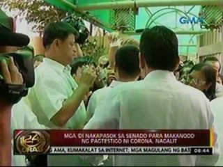 24 Oras: Mga 'di nakapasok sa Senado para makanood ng pagtestigo ni Corona, nagalit