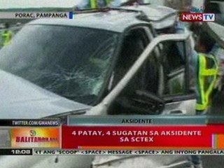 BT: 4 patay, 4 sugatan sa aksidente sa SCTEX