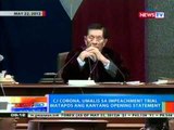 NTG: CJ Corona, umalis sa Impeachment trial matapos ang kanyang opening statement