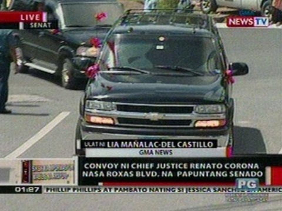 OC: CJ Corona, dumating na sa senado