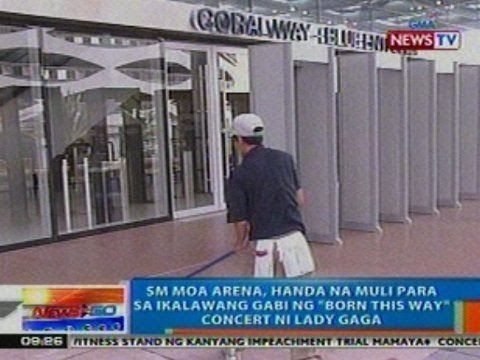 NTG: SM MOA Arena, handa na muli para sa ika-2 gabi ng 'Born This Way' concert ni Lady gaga (052212)