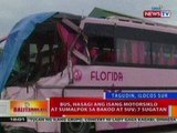 BT: Bus sa Ilocos Sur, nasagi ang isang   motorsiklo at sumalpok sa bakot at SUV
