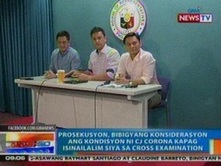 NTG: Prosekusyon, bibigyang konsiderasyon ang kondisyon ni Corona (052512)