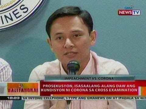 BT: Prosekusyon, nabuhayan ng loob sa balitang pagbalik ni Corona sa impeachment trial
