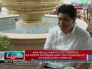 NTL: Ako Bicol Party-list, iaapela sa SC ang pag-disqualify sa kanila ng COMELEC