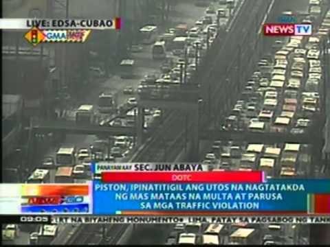 Piston, ipinatitigil ang utos na nagtatakda ng mas mataas na parusa sa mga traffic violation