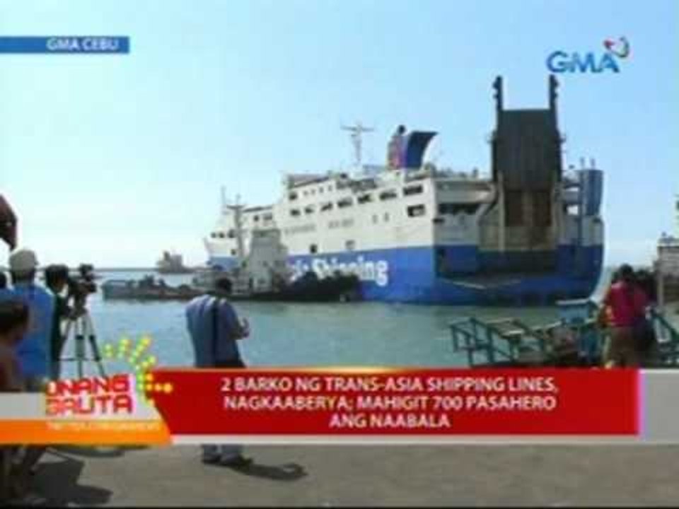 UB: 2 barko ng Trans-Asia Shipping Lines, nagkaaberya; mahigit 700 pasahero ang naabala