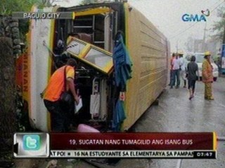 24 Oras: 19 pasahero, sugatan nang tumagilid ang isang bus