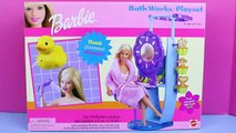 Frozen Elsa Doll BARBIE SHOWER Review Toys of the Barbie Bathworks Playset DisneyCarToys Barbie