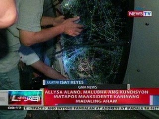 NTL: Allysa Alano, malubha ang kundidyon nang maaksidente kaninang umaga sa Marcos Highway