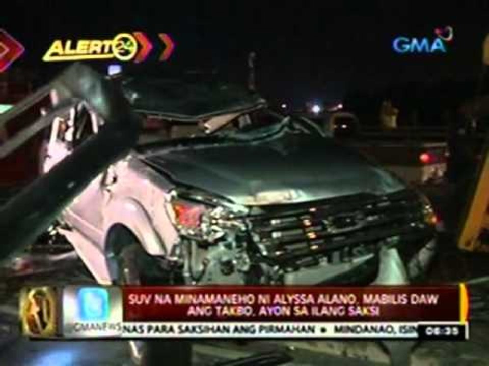 24 Oras: Alyssa Alano, sugatan matapos maaksidente  sa minamanehong SUV