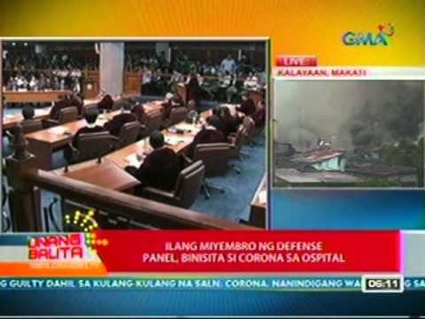 UB: Ilang miyembro ng defense panel, binisita si Corona sa ospital