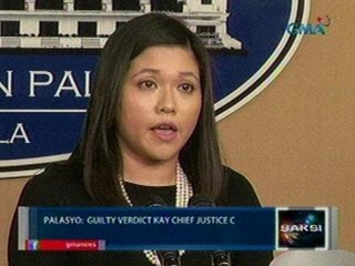 Video herunterladen: Saksi: Palasyo: Guilty verdict kay Corona, magbabalik ng tiwala ng publiko sa hudikatura