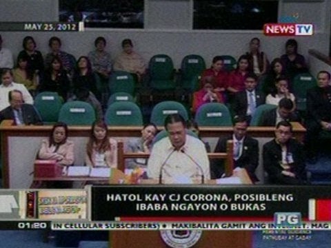 OC: Hatol kay CJ Corona, posibleng ibaba ngayon o bukas