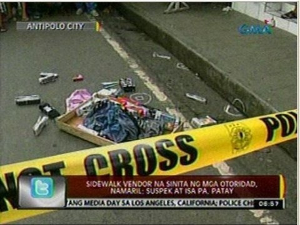 24 Oras: Sidewalk vendor na sinita ng mga otoridad, namaril; Suspek at  isa pa, patay