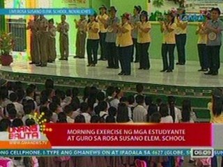 UB: Morning exercise ng mga estudyante at guro sa Rosa Susano Elementary School