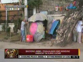 24ORAS: Bagyong Ambo, pinalalakas ang   hanging habagat sa ilang lugar
