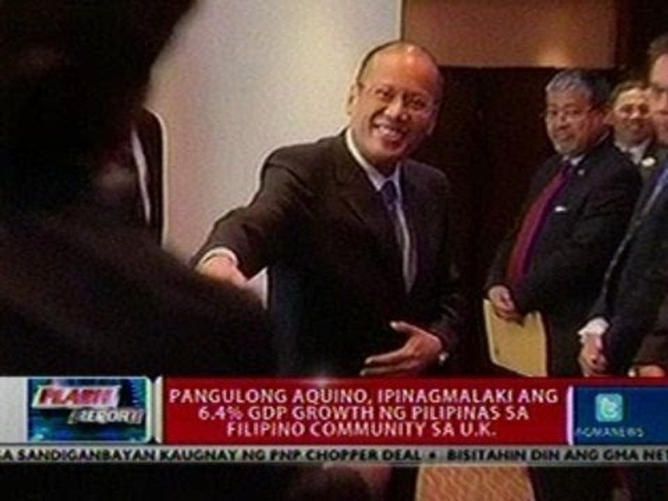 Flash Report: PNoy, ipinagmalaki ang 6.4% GDP growth ng Pilipinas sa Filipino community sa UK