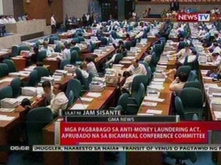QRT: Mga pagbabago sa anti-money laundering   act, aprubado na sa bicameral   conference committee